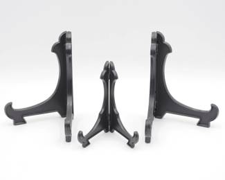 Set of 3 Plastic Folding Display Stands, Black
