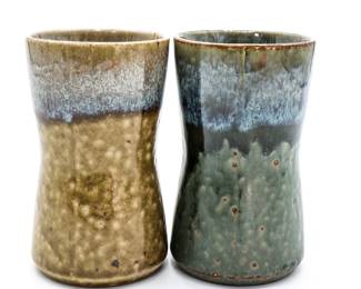 Pair of Glazed Stoneware Cups