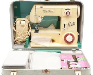 Vintage Brother Pacesetter Japanese Sewing Machine Kit with Carrying Case