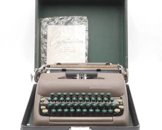 Vintage Smith Corona Sterling Portable Typewriter with Carrying Case