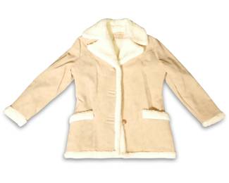 Vintage Town 'n Ranch Faux Suede Sherpa Jacket, Ladies Small