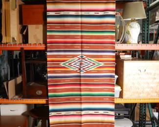 Vintage Handwoven Mexican Saltillo Serape