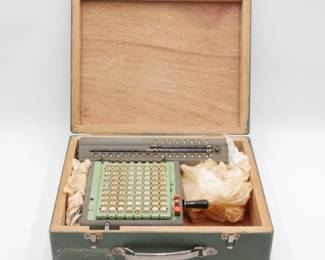 Vintage Monroe L160-X Mechanical Calculator with Carrying Case