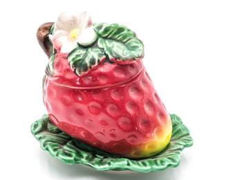 Ceramic Strawberry Sugar Jar