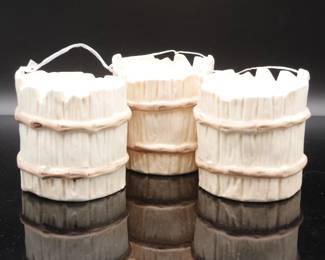 Set Of 3 Ceramic Bucket Shaped Pot Planters