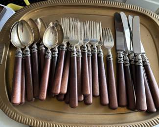 1980s Ralph Lauren sterling and rosewood flatware