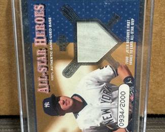 2001 All Star Heroes Derek Jeter Game Used Base Card MVP!