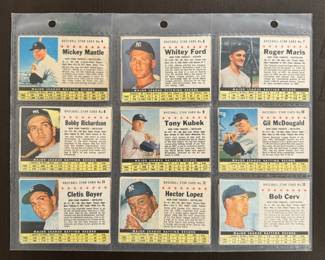 1961 Post Cereal Near Complete Set (155/200) Mickey Mantle Roger Maris Clemente!