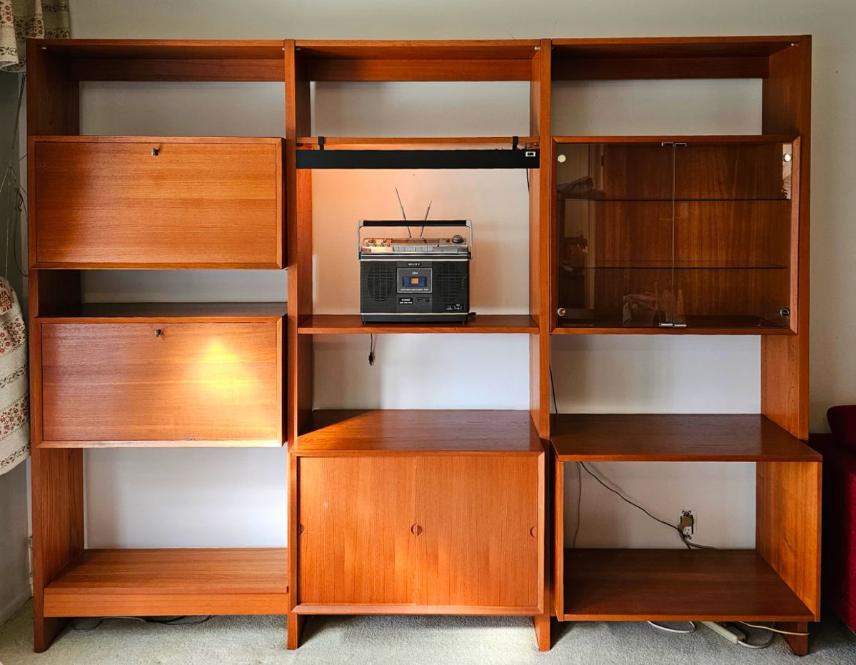Versatile Danish Modern Teak Wall Unit.