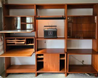 Versatile Danish Modern Teak Wall Unit.
