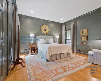 End tables and blue chair