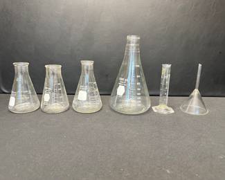 Glass Erienmeyer flasks