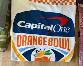 Orange bowl beach towel