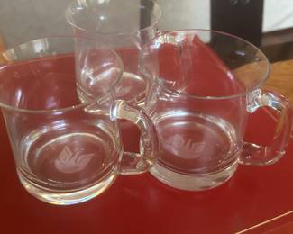 Tiffany and Company etched glass mugs