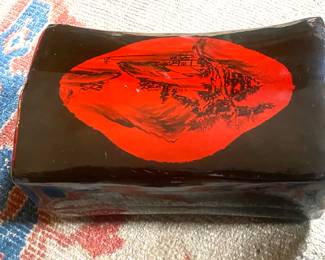 Wooden lacquered Japanese pillow