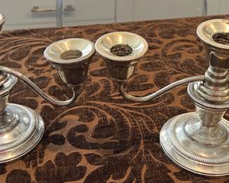 Pair of Sterling Silver Candelabras