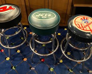 39. Set of 3 Sports Swivel Bar Stools (14" x 32")