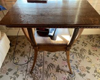 32. Antique Carved Accent Table (24" x 23" x 29")