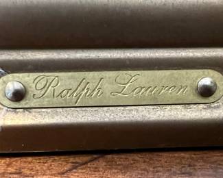 15. Pair of Ralph Lauren Natural Brass Hurricane Candle Holders (8" x 21")
