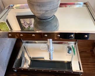 11. Polished Chrome Bar Cart (36" x 20" x 30") 