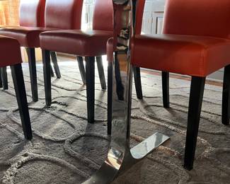 4. Urban Woods Dining Table w/ Polished Chrome Base (110" x 42" x 29.5")