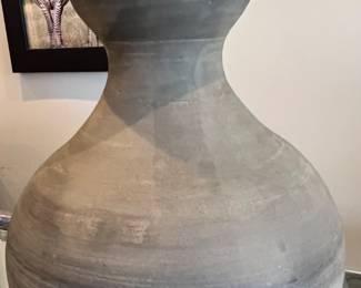 13. Gray Earthen Ceramic Ground Vase (17")