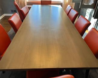 4. Urban Woods Dining Table w/ Polished Chrome Base (110" x 42" x 29.5")