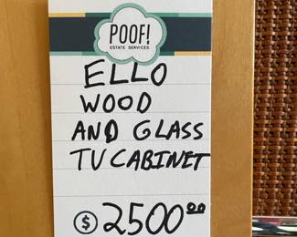 Ello wood and glass TV cabinet