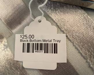 Black bottom metal tray