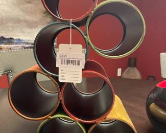Metal cylinder wine holder