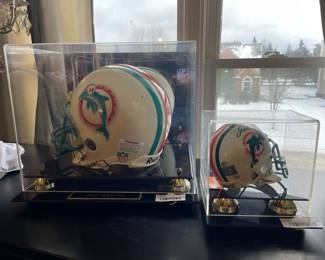 Dolphins Dan Marino signed helmet, Dan Marino signed mini Dolphins helmet
