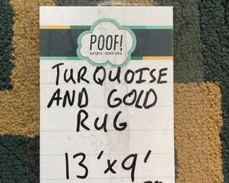 Turquoise and gold rug