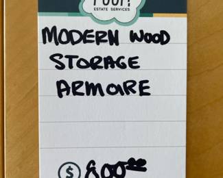 Modern wood storage armoire