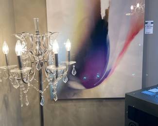 Crystal chandelier style floor lamp, 