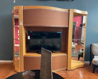 Ello wood and glass TV cabinet