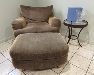 Bernhardt lounge chair with ottoman, Side table