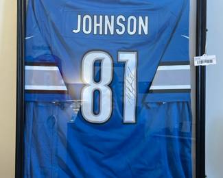 Calvin Johnson signed Lions jersey