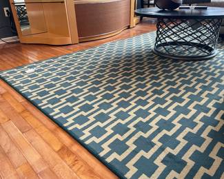 Turquoise and gold rug