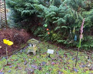 Cement Pagoda Lantern and Misc. Garden Art