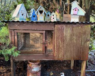 Bird Houses, Rabbit Coop, Antique/Vintage Milk Can/Jug