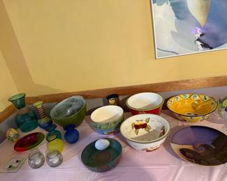 Glass Vases, Bowls and Porcelain Bowls