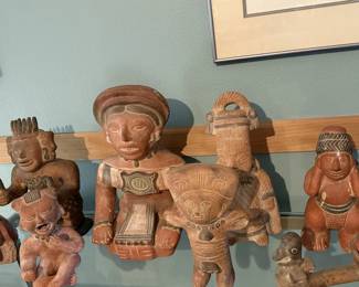 Vintage Reproduction Terra Cotta Statues/Figures and Ocarina Face Flute