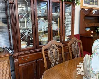 **$225**- OBO- BEAUTIFULLY CARVED FOUR DOOR , THREE DRAWER LIGHTED CHINA CABINET ~(DELIVERY AVAILABLE)