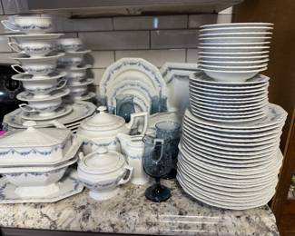 $275- AMAZING LARGE ROSENTHAL CHINA SET . PLACE SETTING FOR TWELVE WITH UNUSUAL SERVING PIECES