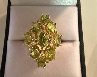 $525~ 14KT CUSTOM DESIGNED PERIDOT RING
