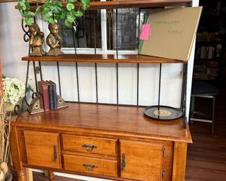 $150- COMBINATION WOOD AND IRON BAKERS RACK ~ 47" W X 19 DEEP X 70 HT (DELIVERY AVAILABLE)