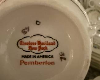 $250- PEMBERTON BY THEODORE HAVILAND CHINA SET