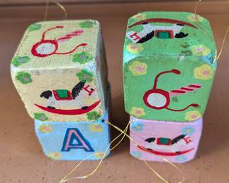 Enesco wood block ornaments