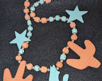Southwestern necklace, clay