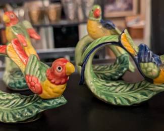 Fitz and Floyd parrot napkins rings
